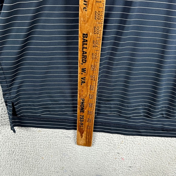 FootJoy FJ Shirt Polo Golf Mens 2XL Blue Pintripes Rugby Stretch Short Sleeve - Picture 8 of 9